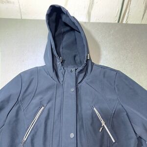 Sebby Collection Navy Blue Softshell Jacket Womens XL Water Resistant Windproof